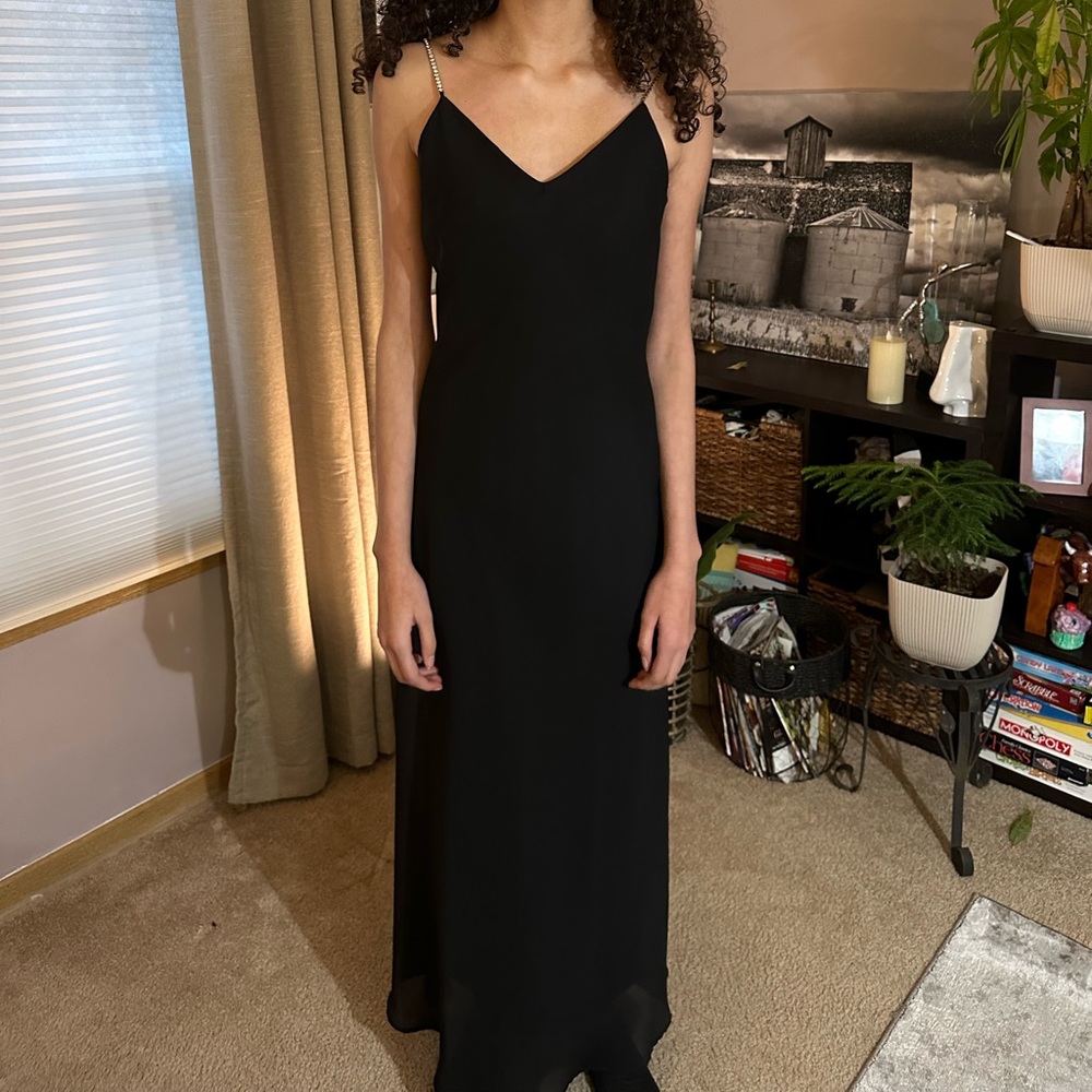 NWT black rhinestone strap dress